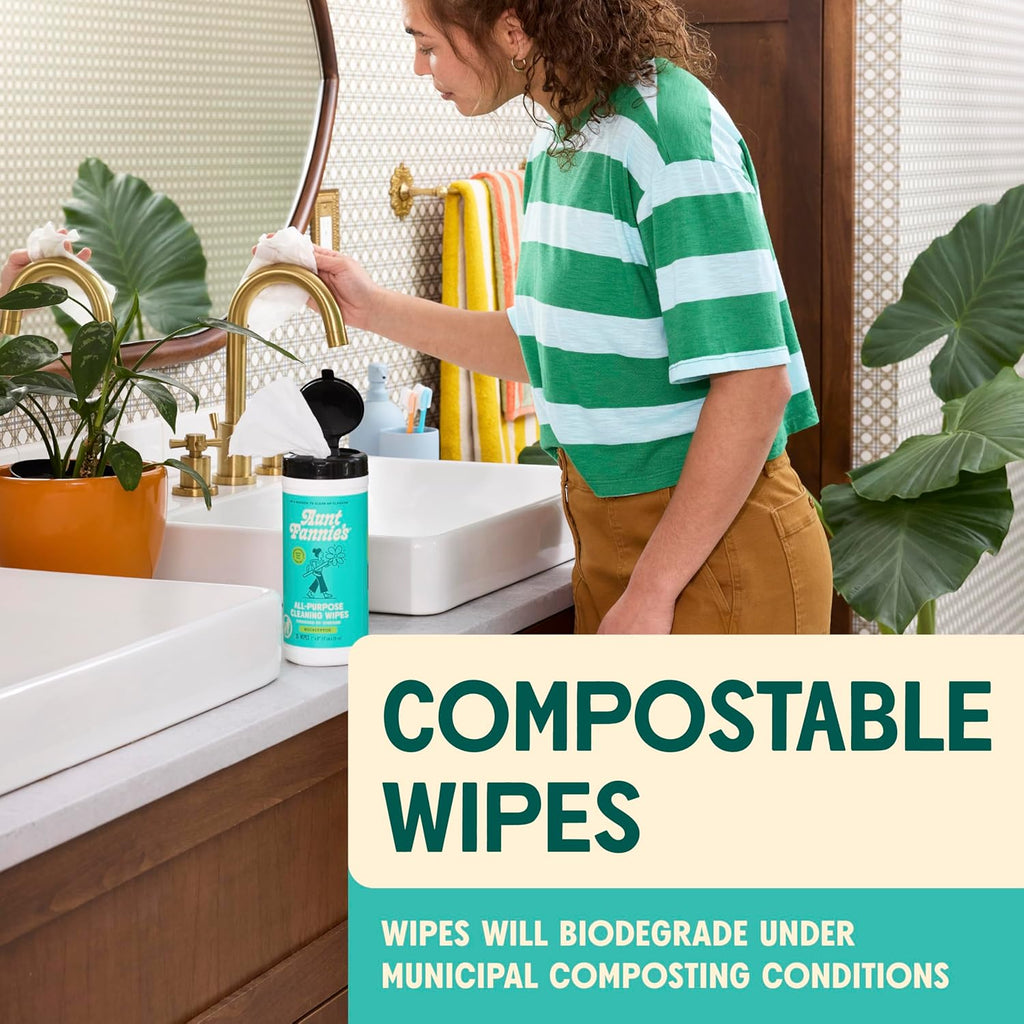 Aunt Fannie's Whole Home Cleaning Bundle: All Purpose Spray, Floor Cleaner, Glass & Window Cleaner, Multi-Surface Wipes, Carpet Refresher