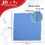 Microfiber Cleaning Cloths,12 Pack, 16"x16", All-Purpose, Softer, Highly Absorbent, Lint-Free, Reusable, Washable Pro Towels, Blue, for House, Kitchen, Bathroom, Car, Office