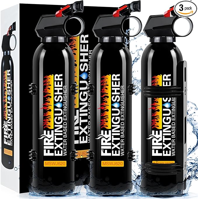 Fire Extinguisher for Home - Car Fire Extinguisher with Mount, Small A B C K Fire Extinguisher, Water-Based Fire Extinguishers for Car/House/Kitchen/Truck/Marine/Boat/Vehicle/utv/rv (3)