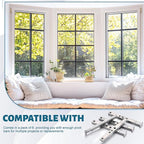 Zonon 6 Pack 4 Hole Die Cast T Shaped Pivot Bar Mental Window Pivot Bar Sturdy Window Replacement Parts for Home Replacement, 3 Inches