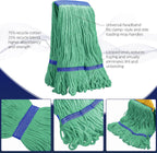 6 Pack Heavy Loop End Cotton String Mop Head Heavy Duty Mop Head Commercial Refills Mop Head Replacement for Home Industrial Commercial Floor Cleaning(Green, Blue)