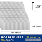 WORKPRO 1-1/2" 18 Gauge Brad Nails, 6000 Count Universal Brad Nails for Pneumatic, Electric Brad Nailer
