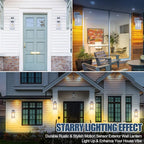 Advanced Motion Sensor Outdoor Lights 2 Packs - White Dusk to Dawn Outdoor Lighting, Anti-Rust Exterior Light Wall Mount Fixtures, Waterproof Porch Outside Lights Wall Sconce for House, Garage