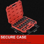 AOBEN 18 PCS 1/2" Drive Shallow Universal Impact Socket Set, Swivel Socket with Flexible Wobble, 6 Point, Metric,10-24mm,Cr-V Steel, Includes Extension Bars and Adapter