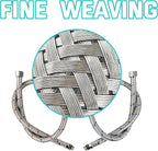 24" Length Bathroom Kitchen Faucet Connector Water Supply Line, Durable Braided Steel Hot and Cold Water Lines Faucet Hose 3/8" female compression thread x M10 male connector