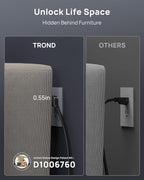 TROND Surge Protector Power Strip 15 ft Cord - Long Extension Cord, 13 Widely-Spaced Outlets Expansion with USB C Ports, 4000 Joules, Flat Plug, Wall Mount, ETL Listed, Office Desk Accessory, Black