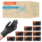 6 mil Disposable Nitrile Gloves, Heavy Duty Disposable Glove, Cooking Gloves, Latex Free, Powder Free (Black of 1000, Large)