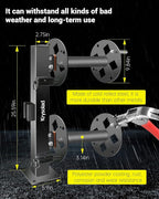 Heavy Duty Double Welding Cable Lead Reel, 10" Lockable Welding Lead Reel with 360° Rotatable Base and Metal Pin, Accommodates 150 Feet of 1/0 and 125 Feet of 2/0 Cable