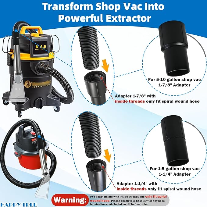 Happy Tree Shop Vac Extractor Attachment,Turn Wet-Dry Vac into an Extractor, Detailing Wand Extractor Vacuum Cleaner