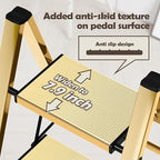 Taranta 2 Step Ladder,Aluminum Lightweight Folding 2 Step Stool with Anti-Slip Wide Pedal,330lbs Capacity Step Ladder for Household,Kitchen,Office - Gold