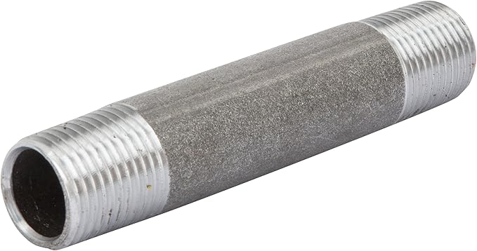 PIPE DÉCOR 1/2” x 4” Malleable Cast Iron Pipe Nipple, Pre Cut Connectors, Industrial Steel Grey Fits Standard Half Inch Black Threaded Pipes Nipples and Fittings, Build Vintage DIY Furniture, 10 Pack