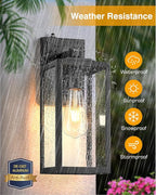 VIANIS Large Outdoor Light Fixtures Wall Mount, Black Dusk to Dawn Outside Porch Lighting, Modern Exterior Wall Sconce Lantern for Front Door, Anti-Rust Waterproof Coach Lights for Garage, Patio