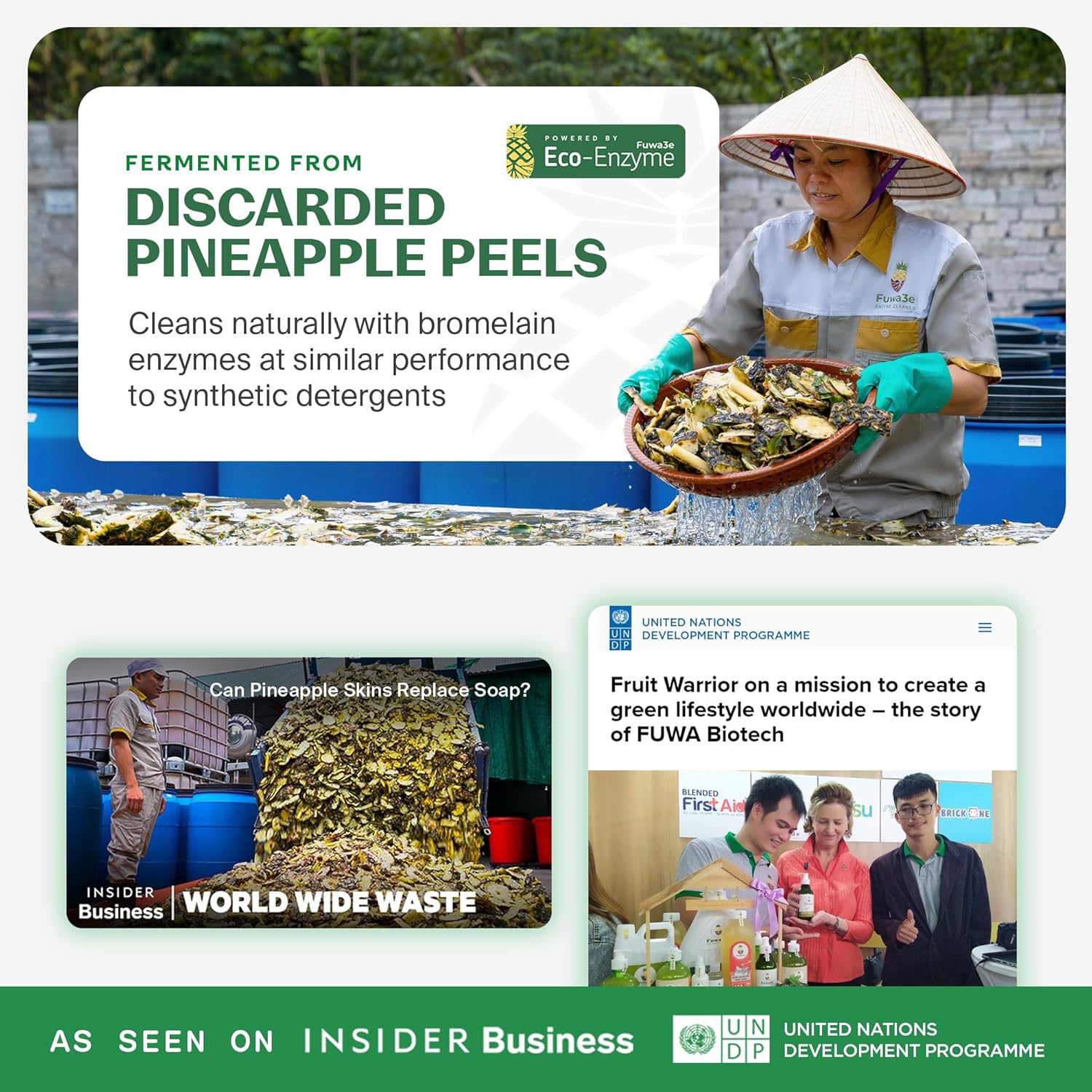 Fuwa3e Pineapple Enzyme Natural Toilet Bowl Cleaner Halcyon Eucalyptus - 16.9oz 1 Pack - 99% Plant Based Non Bleach Bathroom Cleaner - Freshens and Deodorizes with Fermented Pineapple Peels