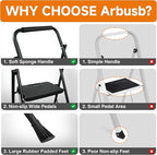 2 Step Ladder, Protable Steel Folding Stool with Wide Anti-Slip Pedal, 500lbs Sturdy Steel Ladder, Black