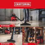 CRAFTSMAN CMXEVBE17584 6 Gallon 3.5 Peak HP Wet/Dry Shop Vac, Portable Shop Vacuum Wet and Dry with Filter, Dust Bag, Hose and Attachments for Home, Garage and Automotive Cleaning