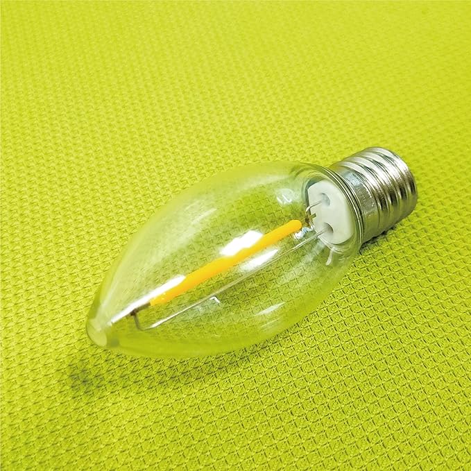 Meconard C9 Led Replacement Christmas Light Bulbs, C9 Shatterproof Plastic Led Bulbs for Christmas Outdoor String Lights, E17 Intermediate Base, Commercial Grade Holiday Bulbs, Warm White, 50 Pack