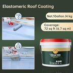 1 Gallon Gray Roof Sealant Waterproof, Elastomeric Roofing Coating Liquid Waterproofing Paint Adhesive, Solar Reflective Sealer for Outdoor Flat, Metal Roofs Leak Repair 4KG