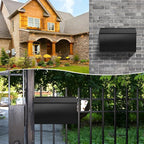 KYODOLED Wall-Mount Mailbox for House, Large Capacity Mail Box, Galvanized Steel Rust-Proof Metal Post Box, Mailboxes for Outside,15.7"x9.9"x4.9" Black