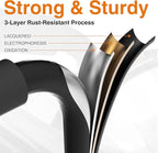 2 Step Ladder, Protable Steel Folding Stool with Wide Anti-Slip Pedal, 500lbs Sturdy Steel Ladder, Black