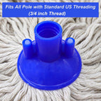 Cotton String Screw on Mop Replacement Head Compatible with All Standard US Threading Pole (6 Cotton mop Heads)