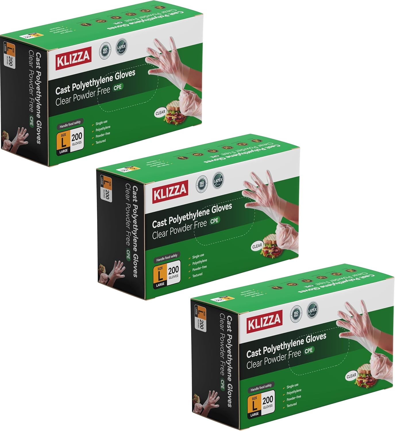 Plastic Gloves Disposable, Latex-Free, Powder Free, Clear Gloves Safe for Cooking, Food Prep, Kitchen,Cleaning