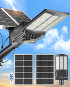 Ofuray Of-11000W Solar Street Lights Outdoor, 800000LM Solar Security Flood Parking Lot Lights Commercial Dusk to Dawn, 6500k Led Big Power with Remote Control for Street,Court,Yard