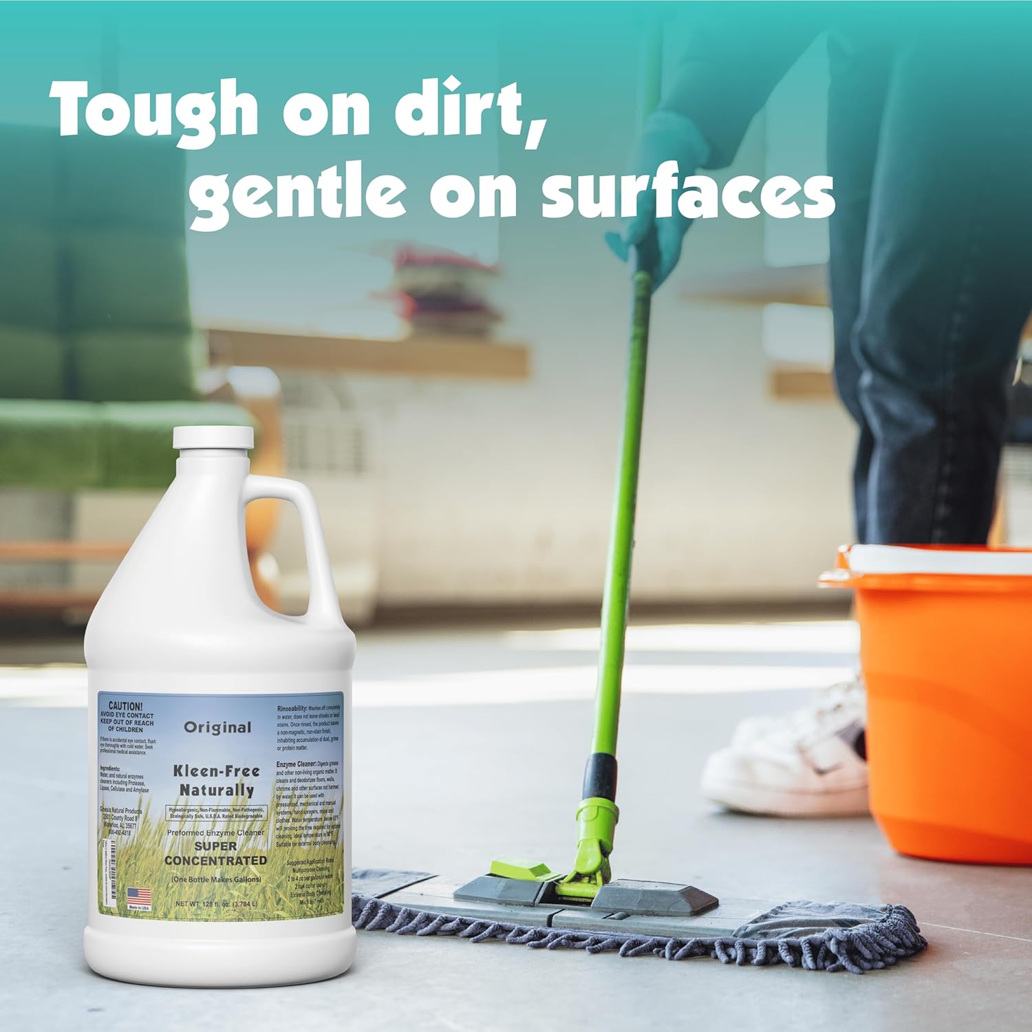 Naturally Preformed Enzyme Cleaner, Enzyme Solution, Multi-Purpose Cleaner, Laundry Additive and More - Concentrate - Original Scent - 128oz (1 Gallon) - Pack of 2