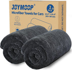 JOYMOOP Microfiber Towels for Cars, 2 Pack 35.4" x 23.6" Car Drying Towel, Dark Gray Reusable Car Towel, Quick Drying Car Microfiber Cleaning Cloth for RVs, SUVs, Trucks