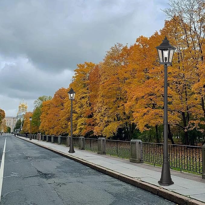 Outdoor Lamp Post Light, Waterproof Outdoor Classic Street Lights with Clear Glass for Backyard, Patio, Garden, Lawn, Pathway, Driveway