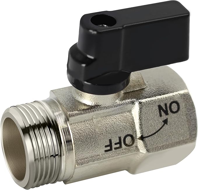 YOO.MEE Shut-Off Brass Ball Valve 1/2'' Standard Connections with Polished Chrome Finish