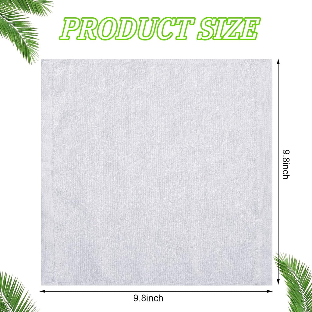 Oudain 200 Pcs White Cleaning Cloths Bulk Reusable Cleaning Rags Cotton Washcloths Absorbent Dishcloths Small Kitchen Rags Soft Bath Towels for Housekeeping, 9.8 x 9.8 Inch