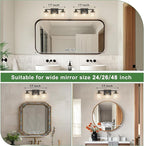 DORESshop 17 Inch Bathroom Light Fixtures, 3-Light Black with Gold Trim Bathroom Lighting Fixtures Over Mirror with Clear Glass Shade, Vanity Lights for Living Room Bedroom