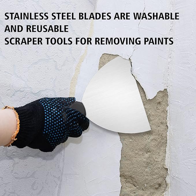 Mister Rui Putty Knife Set, 3" 5" 6" Paint Scrapers, Paint Tools, Small Metal Putty Knife Scraper Tool for Wood, Stainless Steel Paint Scraper with Hammer End