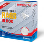 Premium White T-Shirt Cleaning Rags (2x25 lbs. Compressed Box) – White Cotton Cloths for Cleaning, Staining, Painting, Oil, Grease & Dust Removal