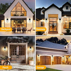 Motion Sensor Outdoor Lighting, 2 Pack Dusk to Dawn Outdoor Wall Lights, Waterproof Exterior Light Fixture Wall Mount, Aluminum Porch Light Outside Light for House