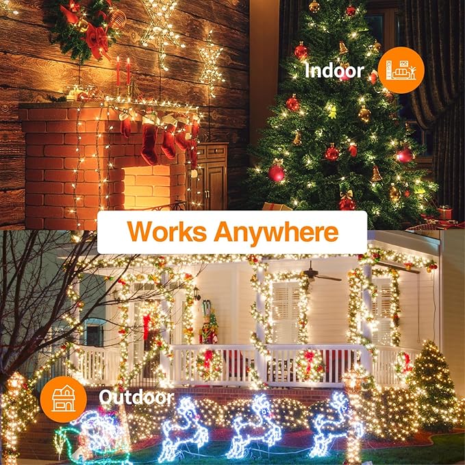 C7 Replacement Bulbs, 25 Pack Clear Warm White LED Christmas Light Bulbs, E12 Candelabra Base, Commercial Grade for Outdoor Halloween String Lights, Holiday Party Décor