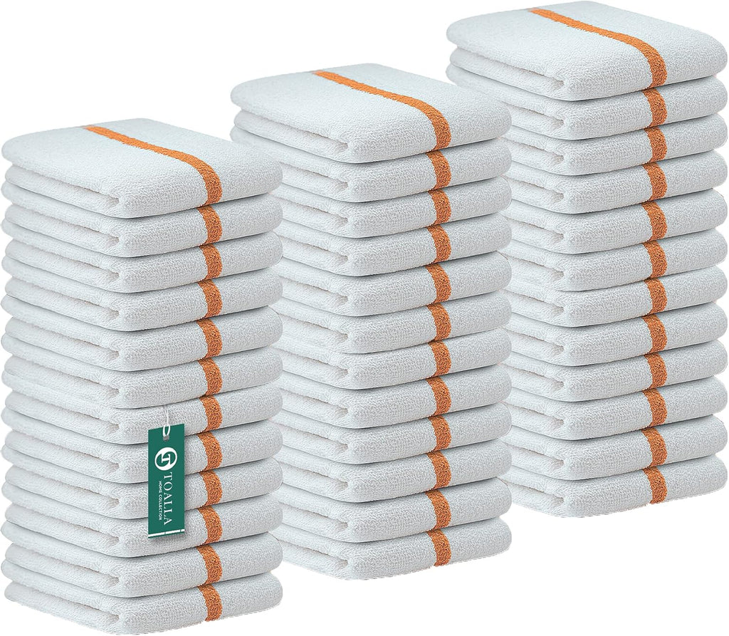 Bar Mop Gold Stripe 6 lbs 16x19 Pack of 36 100% Cotton Double Stitched Route Ready Absorbent Kitchen Towel Dish Towels and Dishcloths Towels Sets Washcloth Kitchen Towels