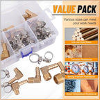 KOOTANS 18PCS Brass Hose Barb Fittings 90 Degree Elbow Barb to NPT Male Thread Adapter Kit 1/4" 5/16" 3/8" Barbed Air Hose Fittings with 30pcs Pipe Clamps for Water Fuel Air Line Connector Fitting