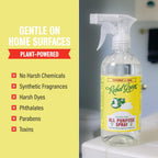 Rebel Green Natural All-Purpose Cleaning Spray - Plant-Based Multi-Surface Cleaner with Essential Oils for Kitchen, Bath, Countertops and More - Peppermint & Lemon Scent - 16 oz - 1 Pack