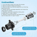 Dreyoo 2 Pieces Pressure Balancing Cartridge and Valve Stem Assembly, Compatible with 971-2500 and 974-2910, Compatible with Pfister 0X8/JX8/VB8/JV8 Deep Casting Valve, for Single Handle Tub/Shower