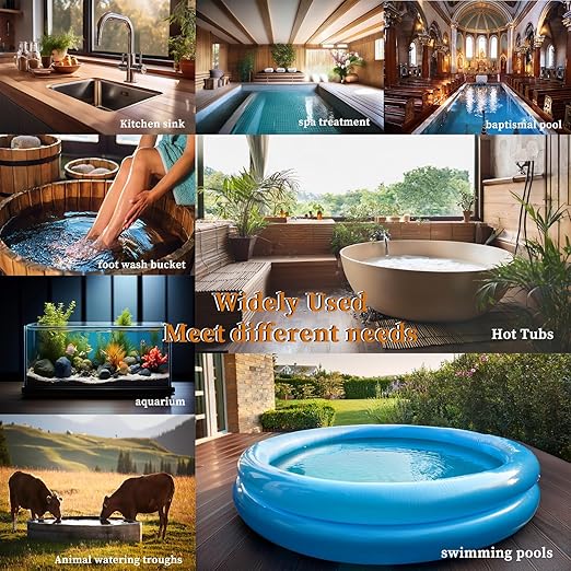 240V 3500W Titanium Fully Submersible, Electric Hot Tub & Pool Immersion Water Heater with Thermostat, GFCI for Bathtubs, Baptistry, spa tub, Above ground pool, baptismal & inflatable pool