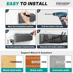 EVERHANGER Garage Tool Storage Organizer, Wall Mount Garden Tool Rack Organization, Heavy Duty Folding Chair Hangers with 6 Adjustable Hooks, Max Load 450lb, 48inch