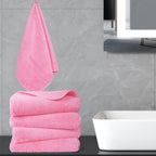 POLYTE Quick Dry Lint Free Microfiber Hand Towel, 16 x 30 in, Set of 4 (Pink)