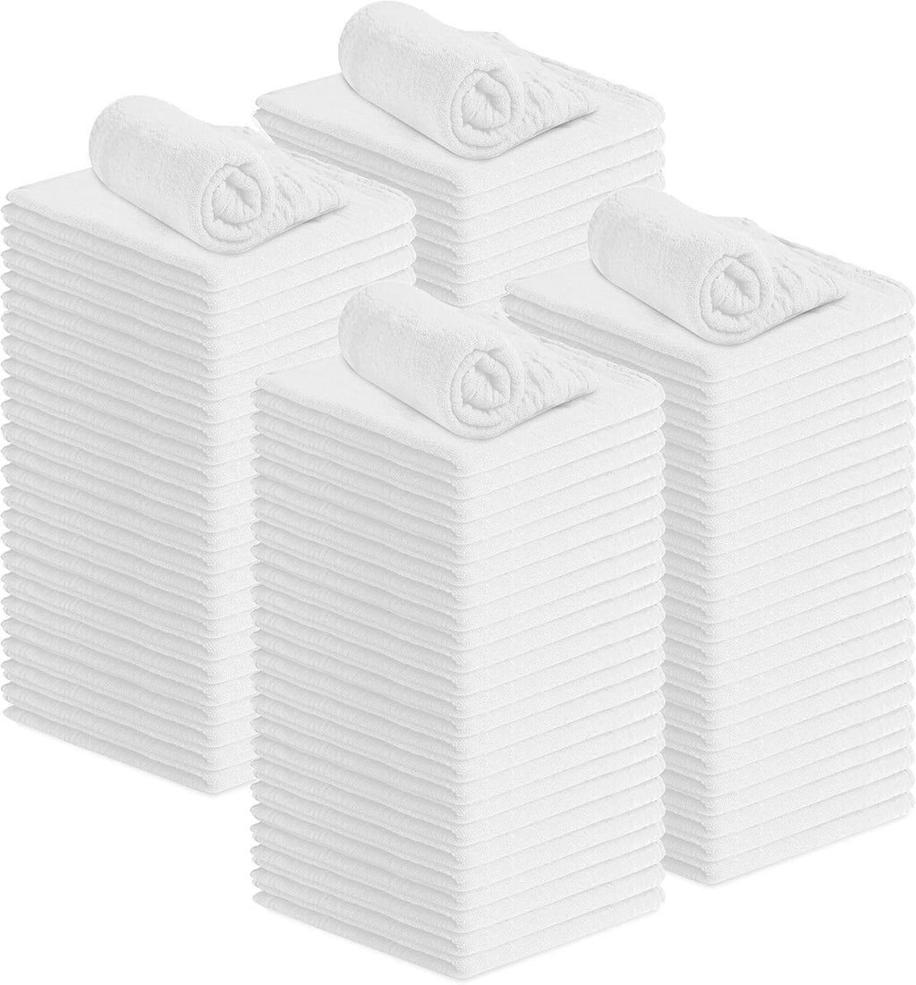 Avalon Towels Cotton Shop Rags – (Pack of 100) Size 12x14 Inches Cleaning Rags – Absorbent Shop Towels and Multipurpose Cleaning Towels for Automobiles, Industries, Garage and Homes (White)