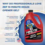 Zep 10 Minute Drain Opener Gel 1 Gallon (Case of 4) ZHCR128NG - Commercial Strength, Fast Acting and Safe for All Pipes