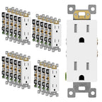 ENERLITES 20 Pack Matte White Decorator Receptacle, Standard Electrical Wall Outlet, 15A 125V, Self-Grounding, 2-Pole, 3-Wire, 5-15R, UL Listed, 61502-TR-MW, Tamper Resistant