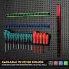Magnetic Screwdriver Organizer, Aluminum Alloy Rail Tool Holder, Fits Up to 16 Screwdrivers (Red)