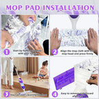 60 Count Disposable Power Mop Refills for Swiffer Power Mop, Extra Absorbent, Traps Dust & Hair, Fits All Swiffer PowerMop Models, PowerMop Wet Pads Rifill for Floor Cleaning