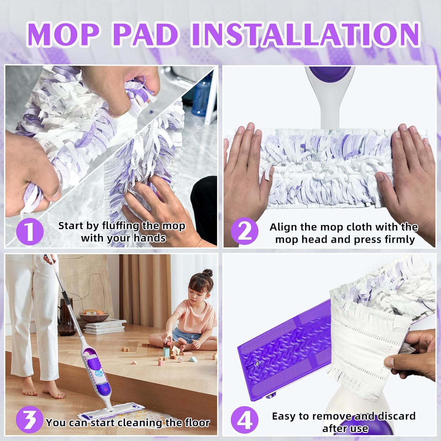 25 Count ‌Disposable Heavy-Duty Power Mop Pads Refills for Swiffer Power Mop,Replacement Floor Cleaning Refills, Non-Washable & Unscented, Compatible with Swiffer PowerMop (Quick-Absorb, No Residue)