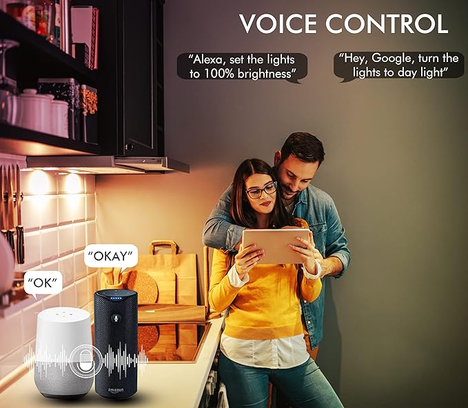 CLOUDY BAY [6 Pack] 3 inch Smart WiFi LED Recessed Lights,RGBCW Color Changing,Compatible with Alexa and Google Home Assistant,No Hub Required,2700K-6500K,IC Rated